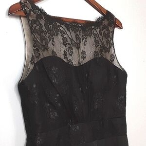 Impression Bridal Lace Mermaid V-Back Sleeveless Long Mother Groom Bride Dress